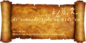Árokszállási Klára névjegykártya
